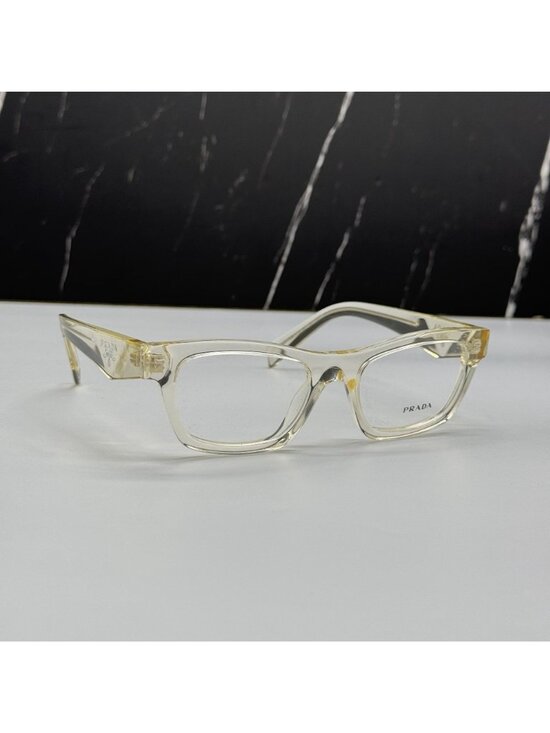 Prada PRB01V 19X1O1 Women Clear Cream Cat Eye Eyeglasses Authentic NEW main image 6